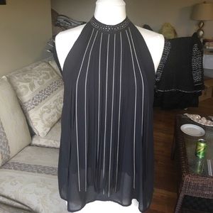 NWT Black Blouse with Hanging Chains
